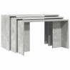 Stylish Nesting Tables - 3 pcs Concrete Grey Engineered Wood