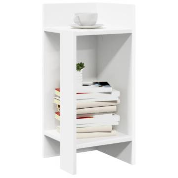 Modern White Side Tables 2 pcs with Shelf | Hipomarket UK