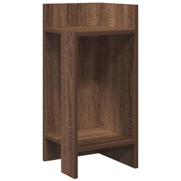 Stylish Brown Oak Side Tables - Set of 2 with Shelf 25.5x27x60 cm