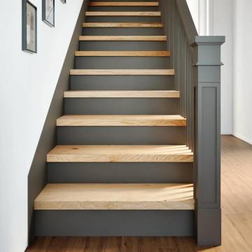 Stair Treads 8 pcs Untreated Solid Wood Oak | HipoMarket