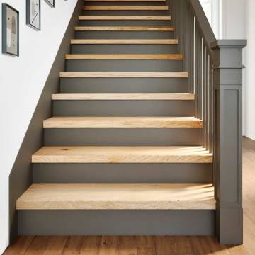 Untreated Solid Oak Stair Treads - 12 Pieces | HipoMarket