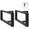 T-Shaped Coffee Table Legs - 2 pcs Black Steel | Hipo Market