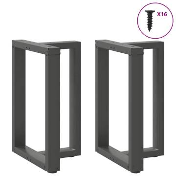 T-Shaped Dining Table Legs - Anthracite Steel - 2 pcs