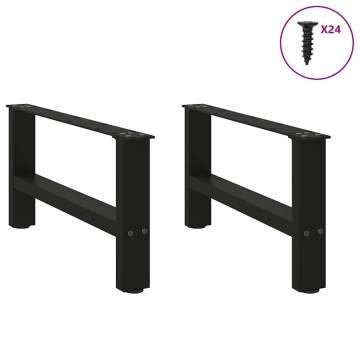 Black Coffee Table Legs - 2 pcs 30x60 cm Steel for Customisation