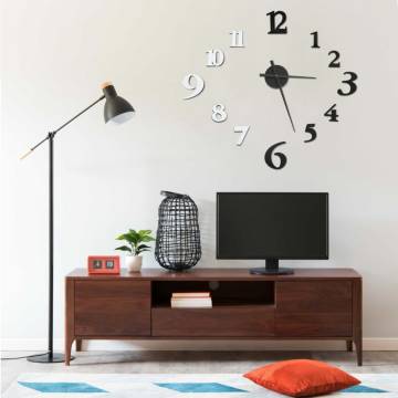 Modern 3D Wall Clock Black & White 100 cm XXL Design