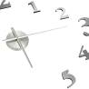 3D Wall Clock Modern Design Silver 100 cm XXL | Hipomarket