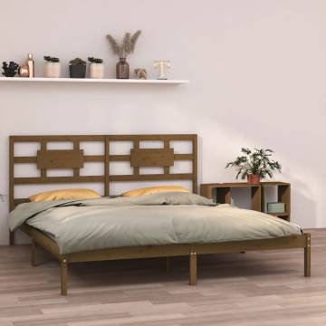 Honey Brown Solid Wood Bed Frame 200x200 cm | HipoMarket