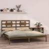 Bed Frame Honey Brown Solid Wood 200x200 cm Colour honey brown Size 200 x 200 cm 