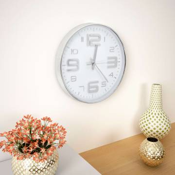 Elegant Silver Wall Clock - 30 cm | Hipomarket