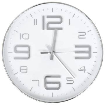 Elegant Silver Wall Clock - 30 cm | Hipomarket