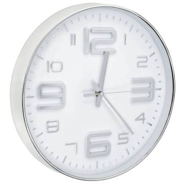 Elegant Silver Wall Clock - 30 cm | Hipomarket