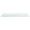 Table Top White 100x62 cm with Marble Design - Tempered Glass