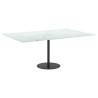 Table Top White 100x62 cm with Marble Design - Tempered Glass