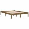 Honey Brown Solid Wood Bed Frame 200x200 cm | HipoMarket