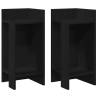 Stylish Black Side Tables with Shelf - 2 pcs (25.5x27x60 cm)