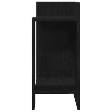 Stylish Black Side Tables with Shelf - 2 pcs (25.5x27x60 cm)