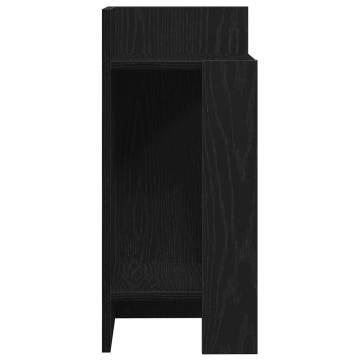 Stylish Black Side Tables with Shelf - 2 pcs (25.5x27x60 cm)