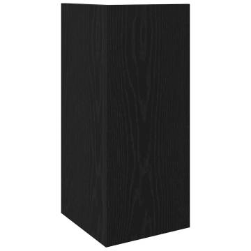 Stylish Black Side Tables with Shelf - 2 pcs (25.5x27x60 cm)