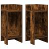 Stylish Smoked Oak Side Tables 2 pcs with Shelf - HipoMarket