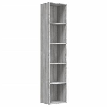 Book Cabinet Grey Sonoma - Stylish 5-Tier Storage Solution