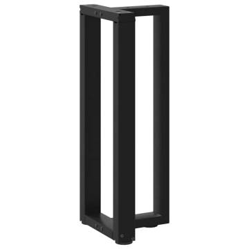 T-Shaped Console Table Legs - 2 pcs Black Steel 20x28x73 cm