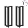 T-Shaped Console Table Legs - 2 pcs Black Steel 20x28x73 cm