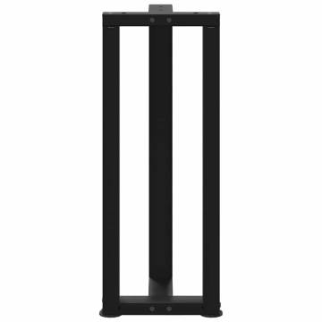 T-Shaped Console Table Legs - 2 pcs Black Steel 20x28x73 cm