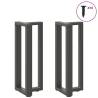 T-Shaped Console Table Legs - 2 pcs Anthracite Steel 20x28cm