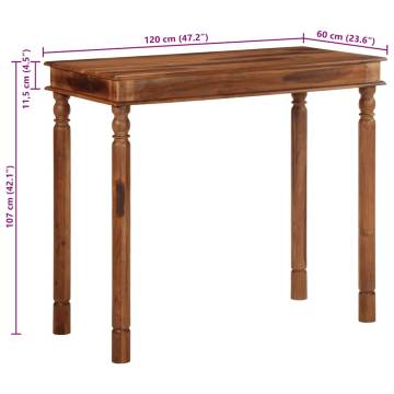 Vintage Solid Wood Acacia Bar Table - 120x60x107 cm