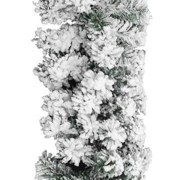 Christmas Garland with Flocked Snow Green - 10m PVC Decor