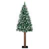 Slim Christmas Tree - Real Wood & White Snow Green 180 cm