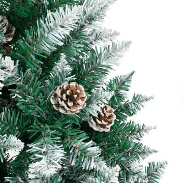 Slim Christmas Tree - Real Wood & White Snow Green 180 cm