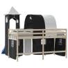 Curtains for Loft Bed with Tunnel & Tower - White & Black