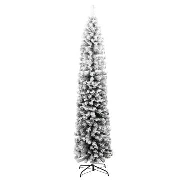 Slim Flocked Snow Christmas Tree 240 cm - HipoMarket UK