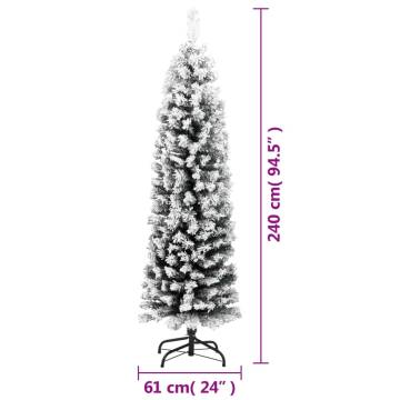 Slim Flocked Snow Christmas Tree 240 cm - HipoMarket UK