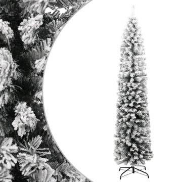 Slim 180cm Flocked Snow Christmas Tree - Hipomarket