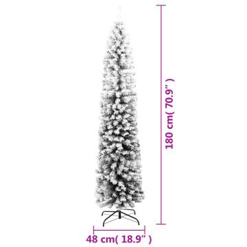 Slim 180cm Flocked Snow Christmas Tree - Hipomarket