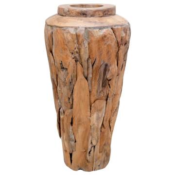 Rustic Solid Teak Wood Vase - 40x60 cm | HipoMarket