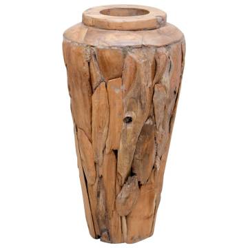 Rustic Solid Teak Wood Vase - 40x60 cm | HipoMarket