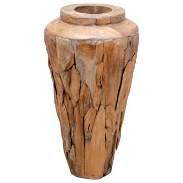 Rustic Solid Teak Wood Vase - 40x60 cm | HipoMarket