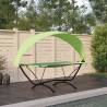 Outdoor Lounge Bed with Canopy Green Steel and Oxford Fabric Colour green 