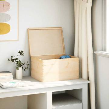 Wooden Box with Lid | Solid Pine Storage | HipoMarket