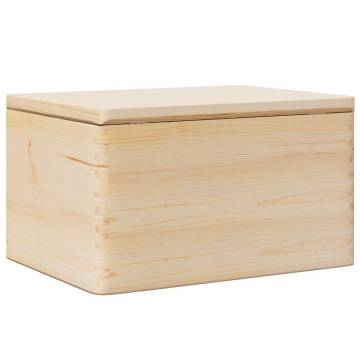 Wooden Box with Lid | Solid Pine Storage | HipoMarket