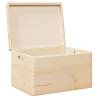 Wooden Box with Lid and Handles | Solid Pine Storage 40x30x23 cm