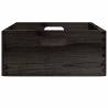 Wooden Box with Handles - Black Solid Pine 40x30x13 cm