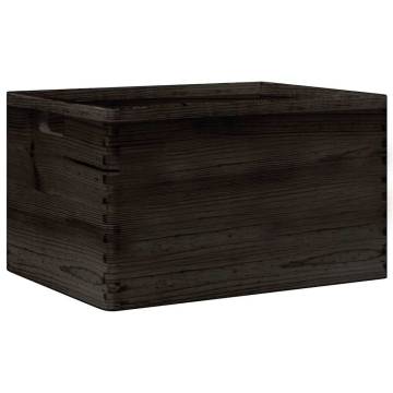 Wooden Box with Handles - Black Solid Pine | HipoMarket