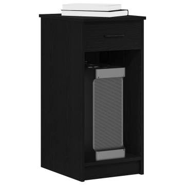 Computer Tower Stand with Drawer - Black 35x45x77 cm