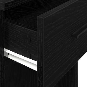 Computer Tower Stand with Drawer - Black 35x45x77 cm