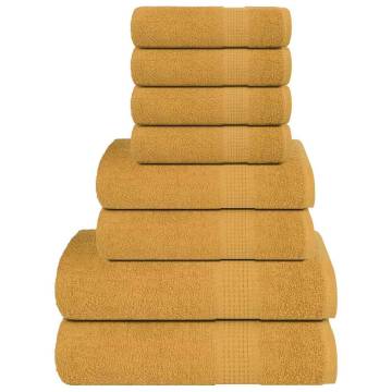 8 Piece Gold Towel Set - 100% Cotton & 360 gsm | HipoMarket