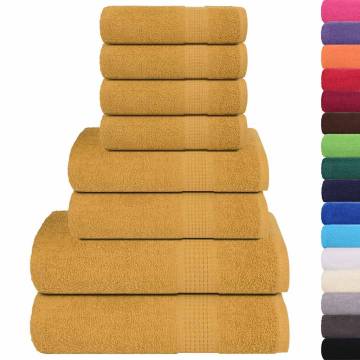 8 Piece Gold Towel Set - 100% Cotton & 360 gsm | HipoMarket